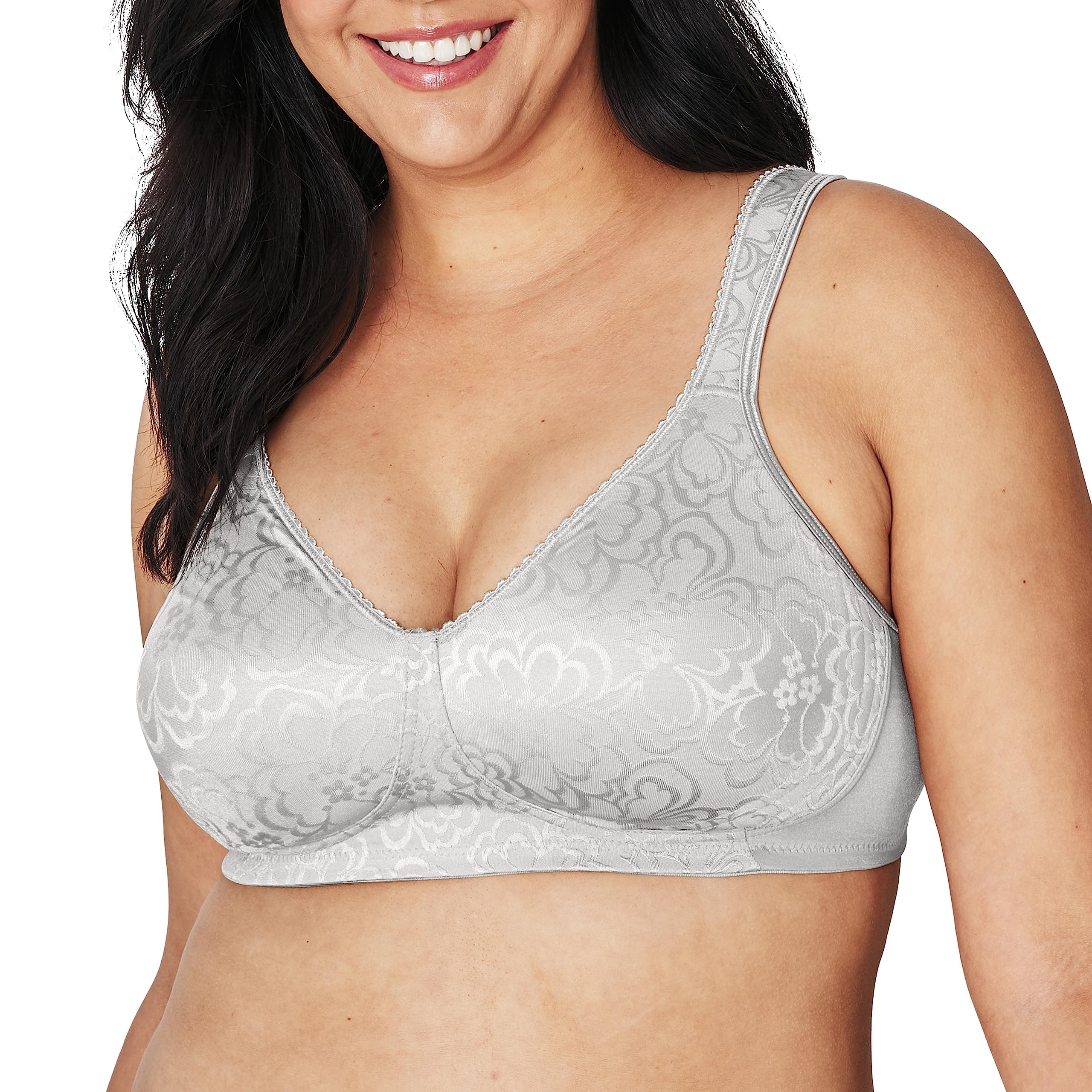 Playtex Womens 18-Hour Ultimate Lift Wireless Full-Coverage Everyday Comfort Bra, Crystal Grey, 40DD