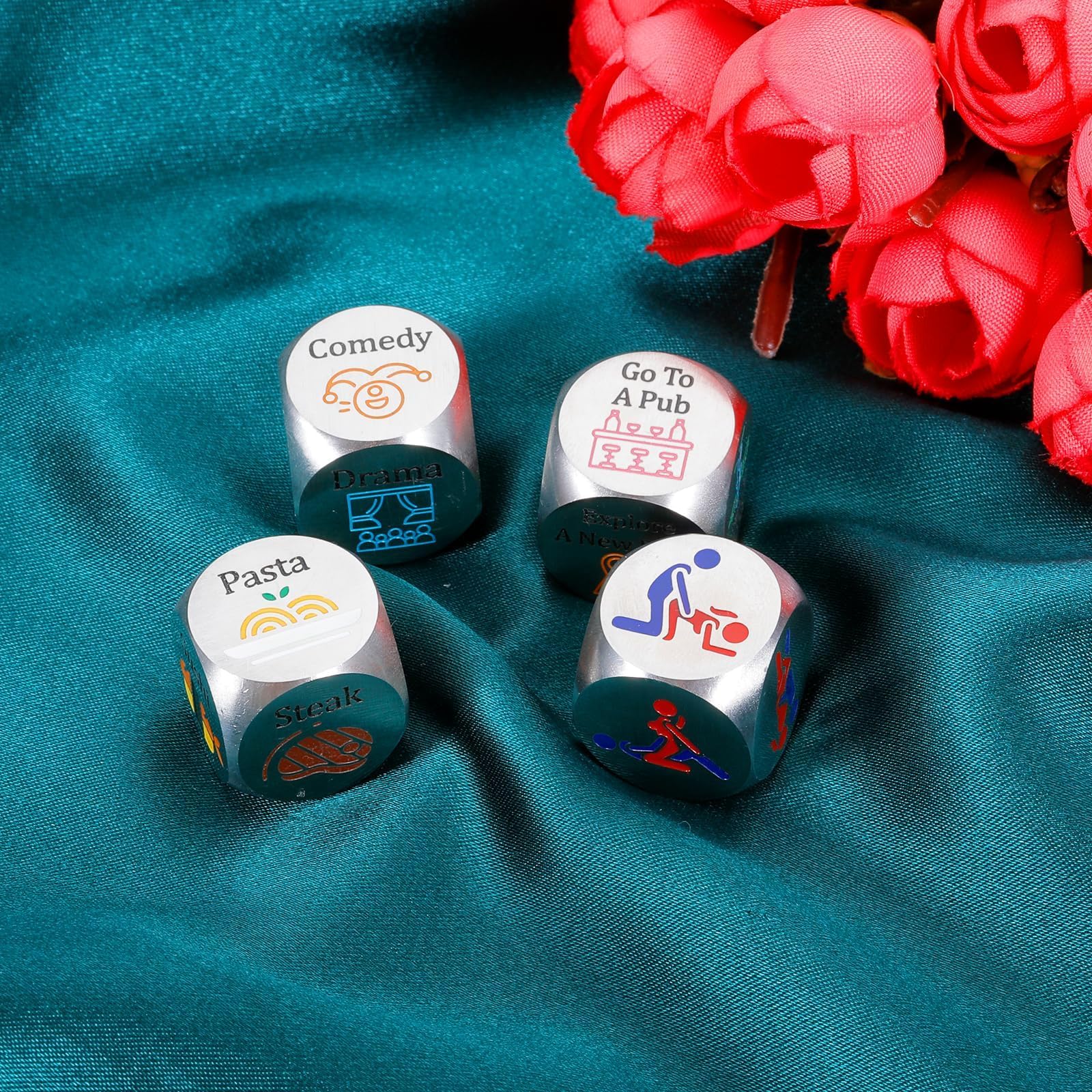 Date Night Dice Gifts for Boyfriend Girlfriend Couple Sex Dice Movie Food Dice Anniversary for Him Her Romantic Birthday Gift fo