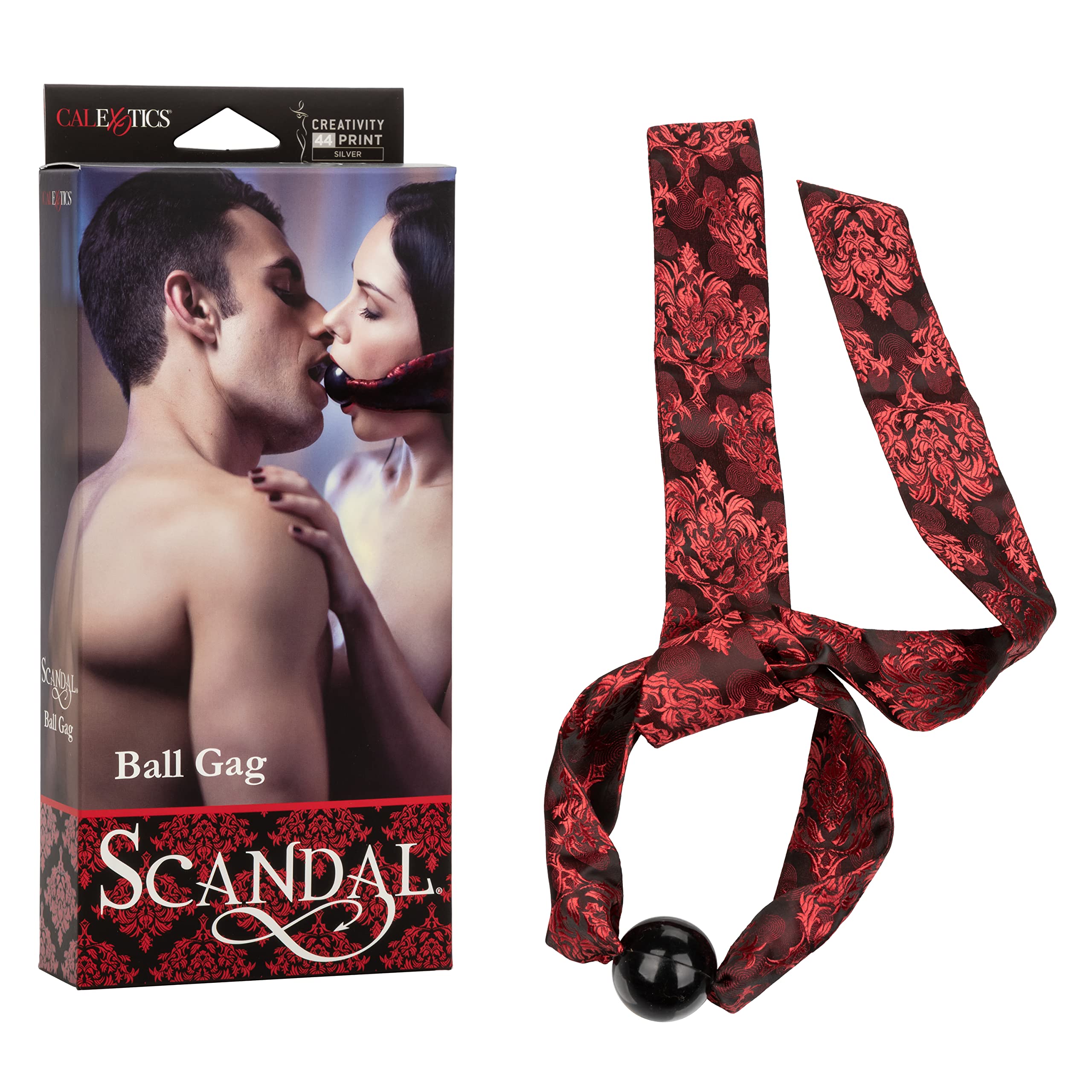 CalExotics Scandal Ball Gag - BDSM Fetish Play Toy for Couples - Sexy Bondage Restraint Lingerie - Black