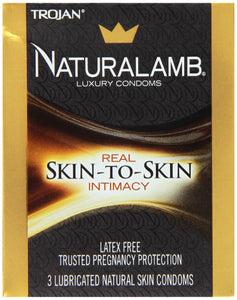 Trojan Naturalamb Condom Lubricated Natural Skin, 3 Count, Pack of 2