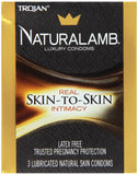 Trojan Naturalamb Condom Lubricated Natural Skin, 3 Count, Pack of 2