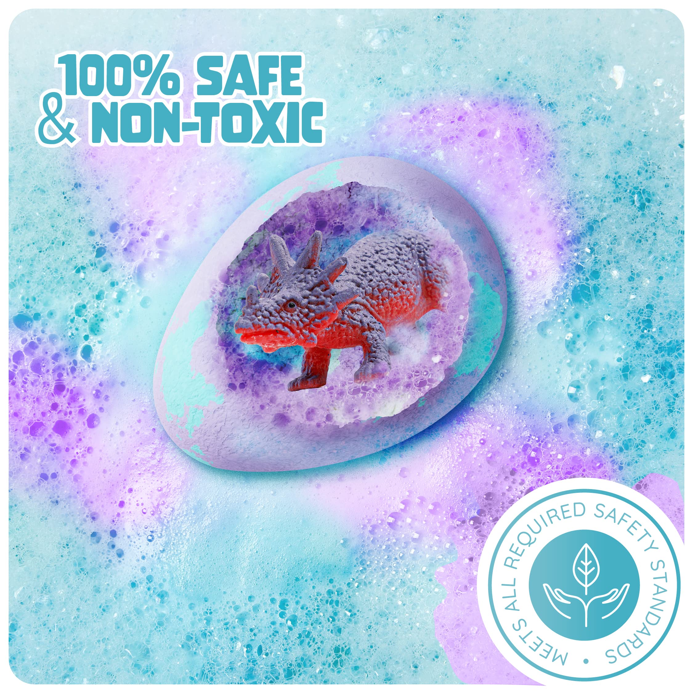 Dan&Darci Dino Egg Bath Bombs for Kids - Easter Kids Bath Bomb with Surprise Inside - Dinosaur Toys Gift for Boys and Girls Ages