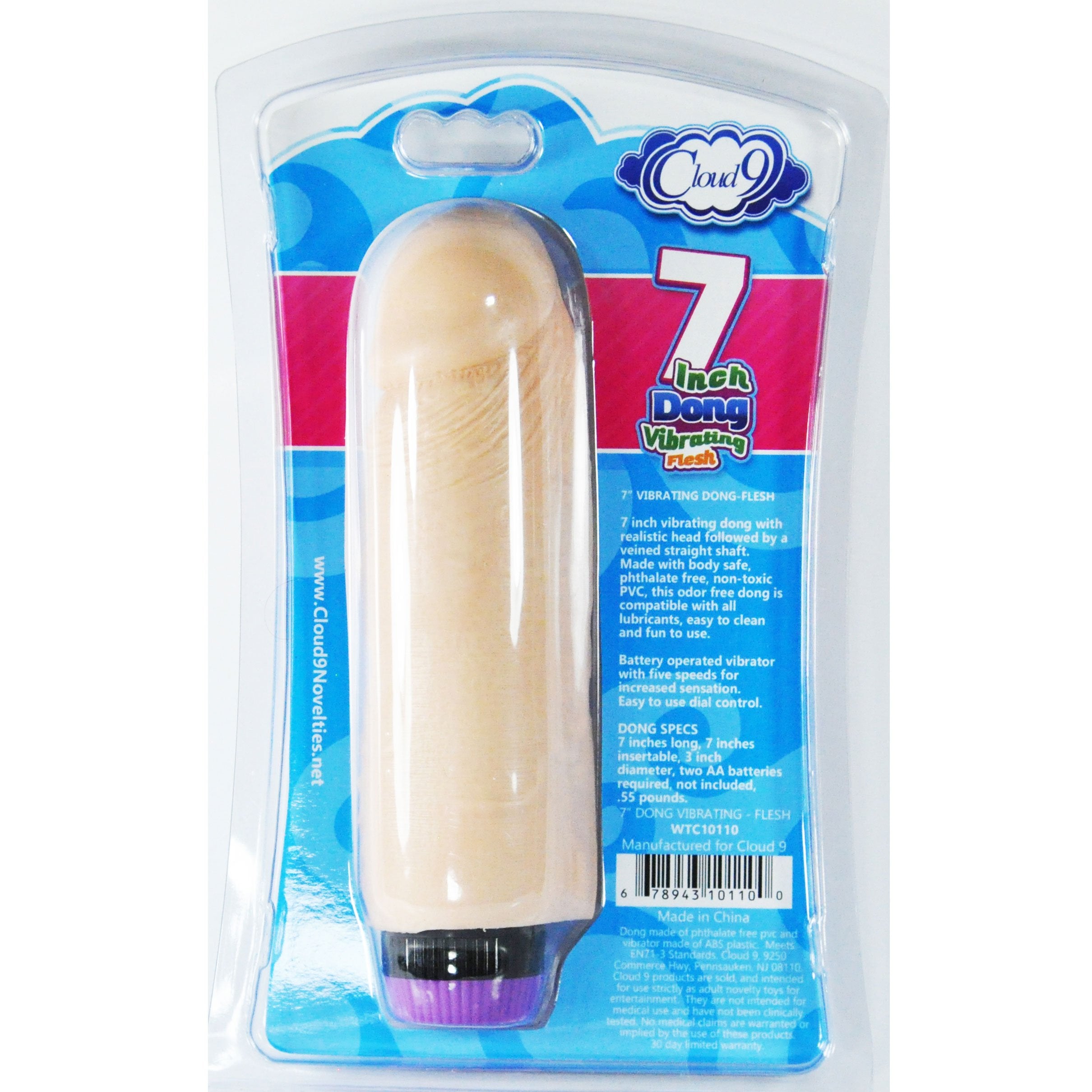 Delightful Dongs Dong Vibrating, Flesh, 7 Inch