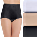 Vanity Fair Womens Perfectly Yours Ravissant Tailored Nylon Brief (Pack of 3),White/ Black/ Nude,Large/7