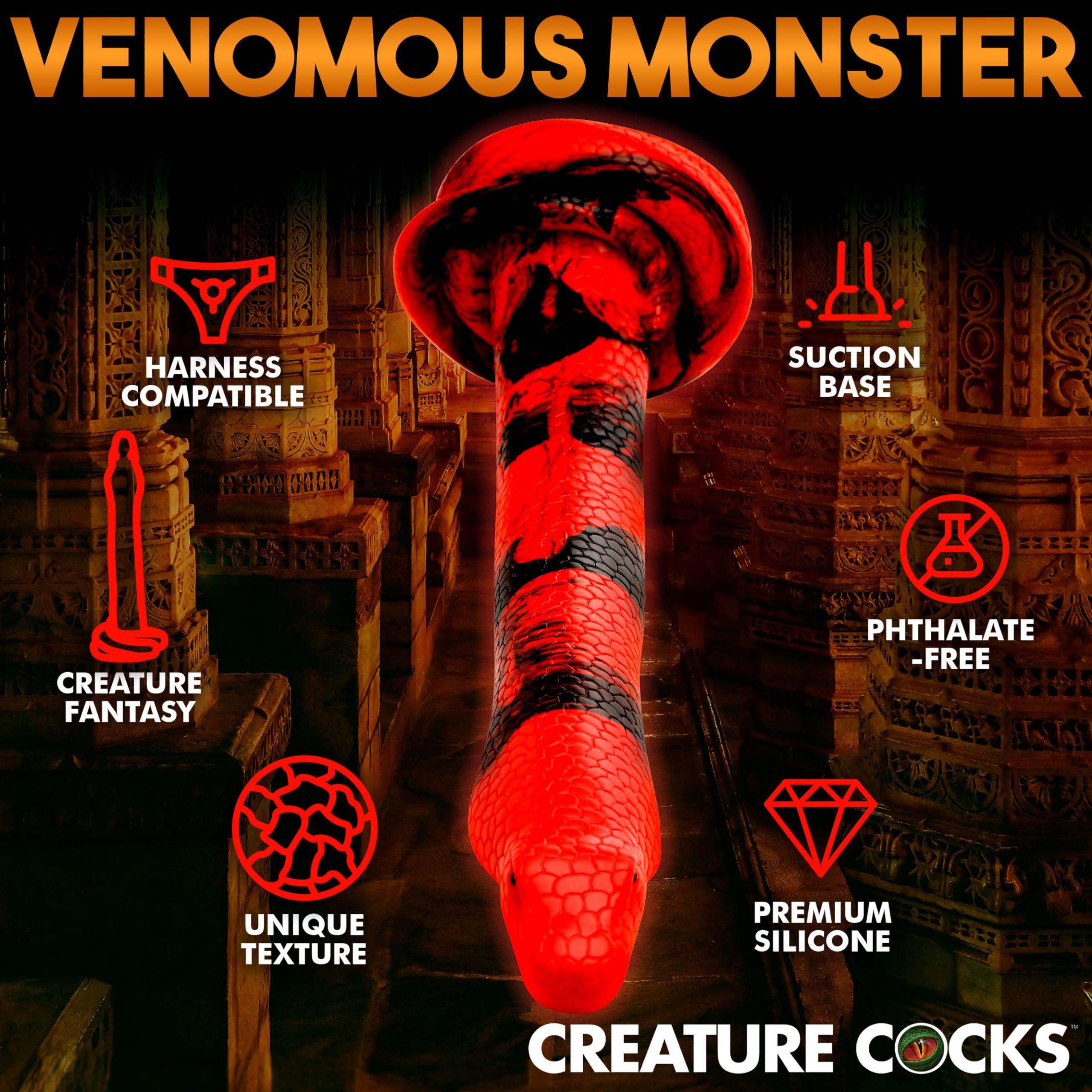 Creature Cocks King Cobra L 14In Sili