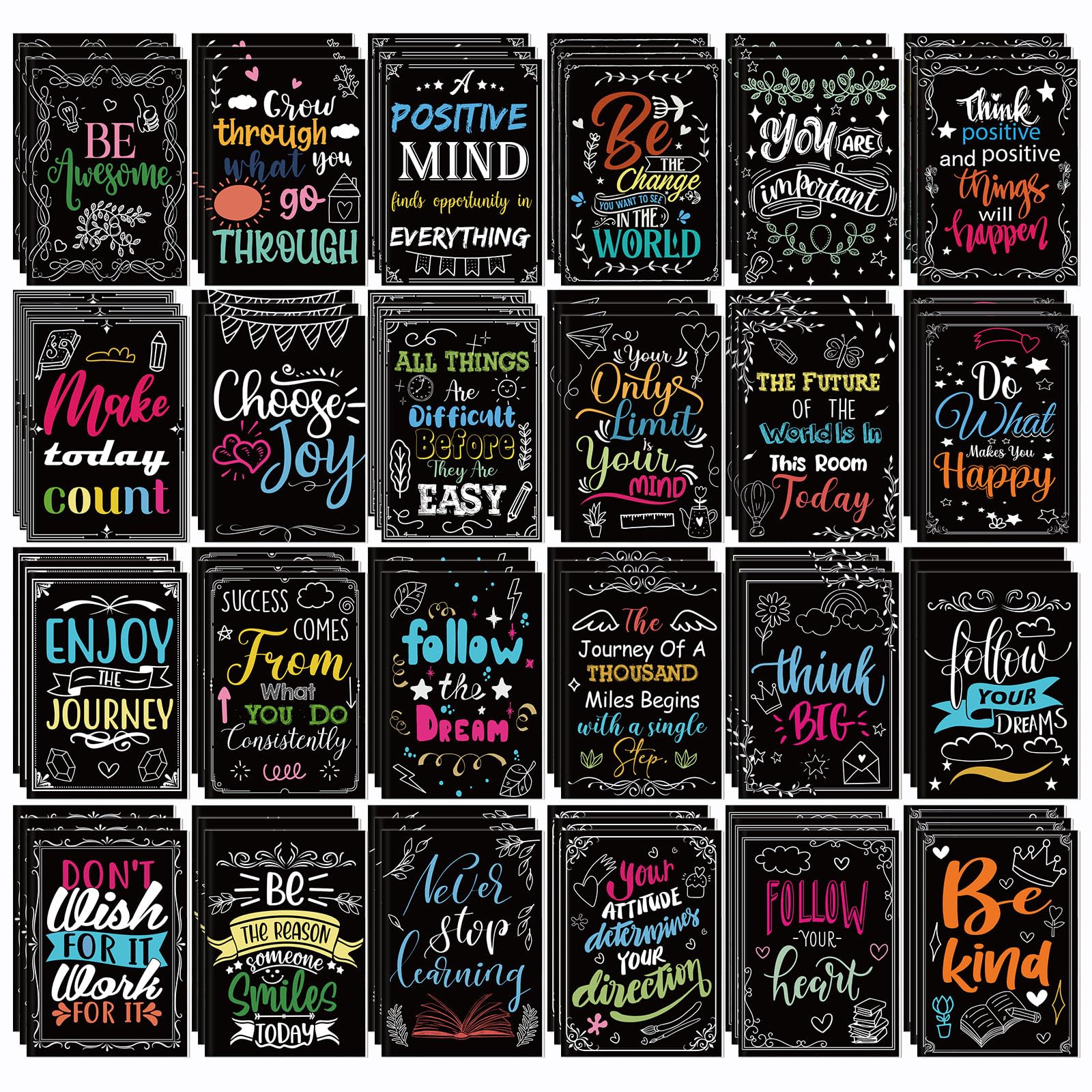 Sinload 24 Pcs Positive Coloring Book for Kids Adult Bulk, Back to School Gifts Motivational Classroom DIY Book for Drawing with