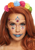 Leg Avenue Dotd Adhesive Face Jewels Stic Multicolor Color