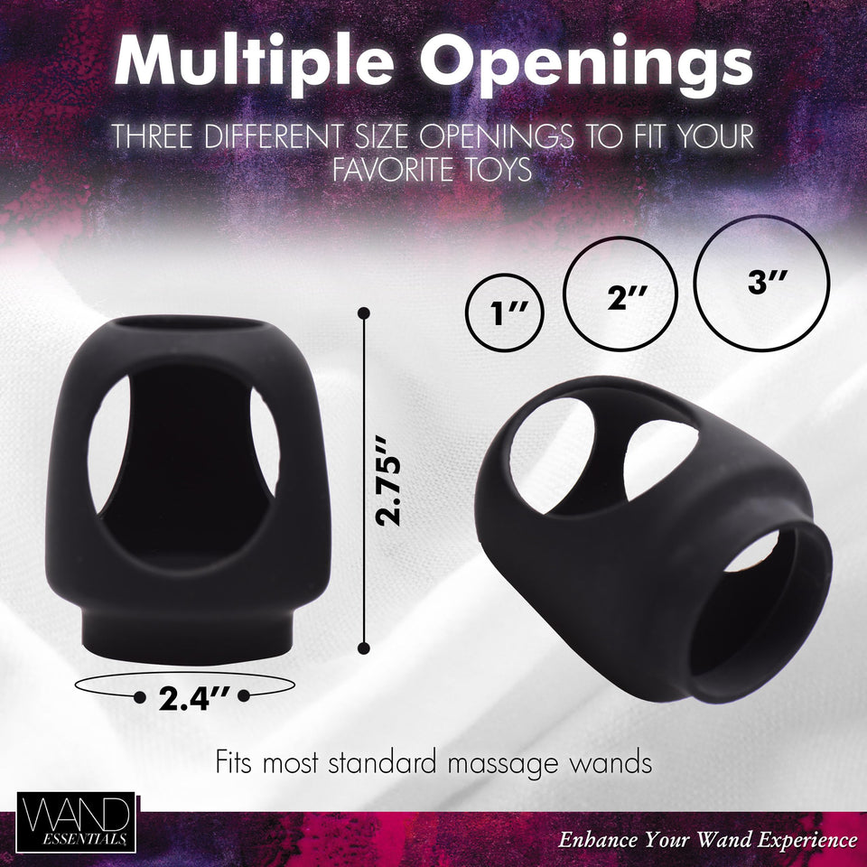 Wand Essentials Strap Cap Wand Harness For Dildos, Black, (Ae137)