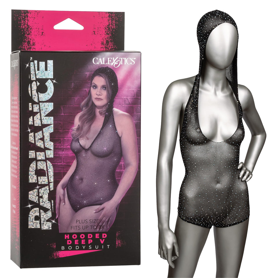 Radiance Plus Size Hooded Deep V Body Suit
