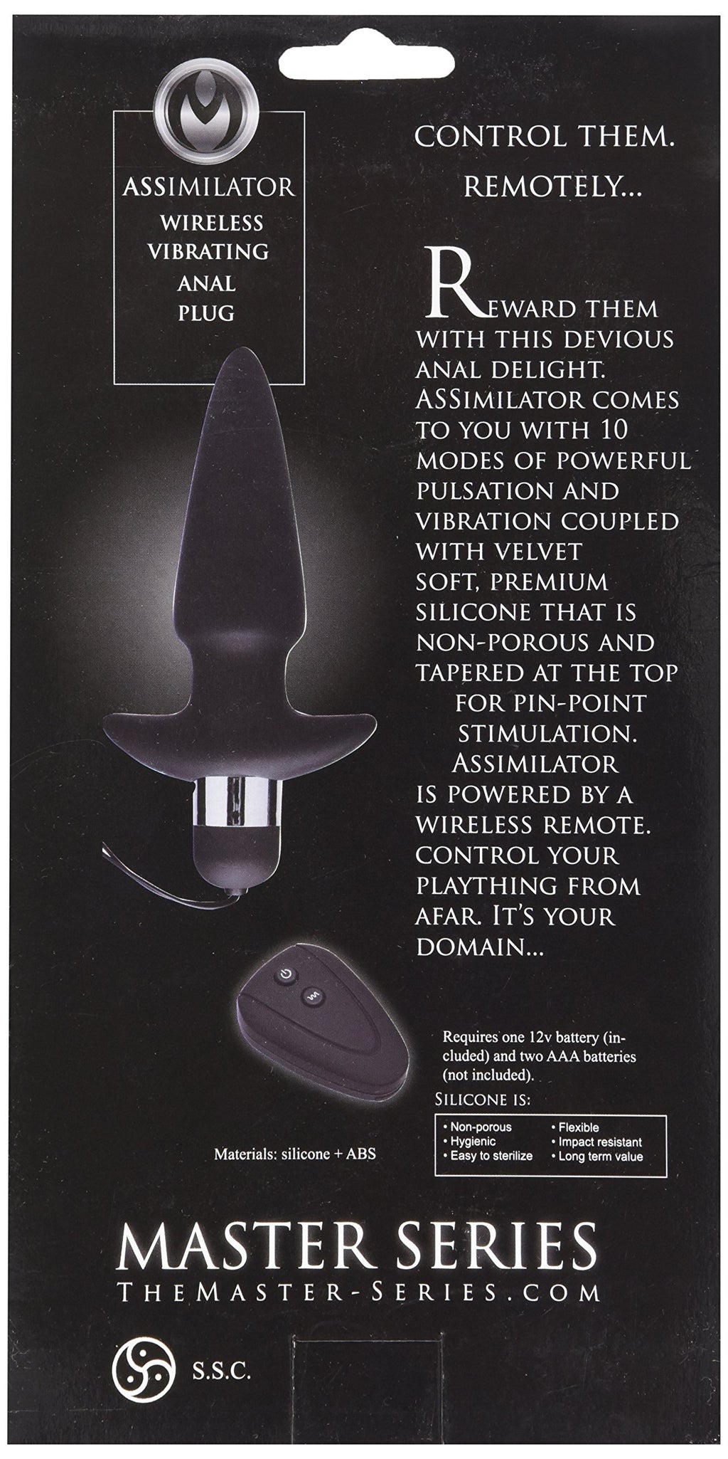 Master Series Assimilator Wirelss Vibrating Silicone Anal Plug
