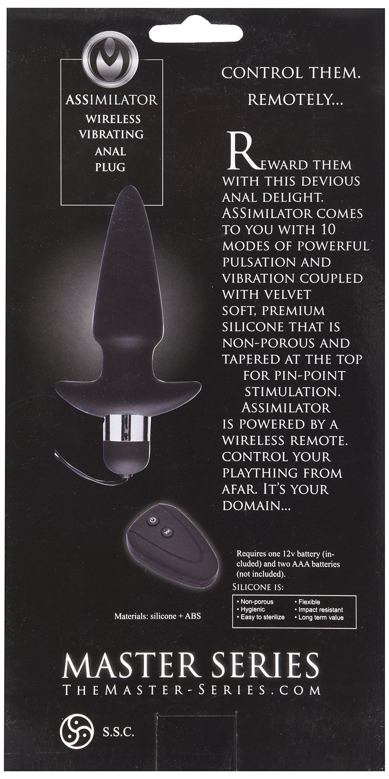 Master Series Assimilator Wirelss Vibrating Silicone Anal Plug
