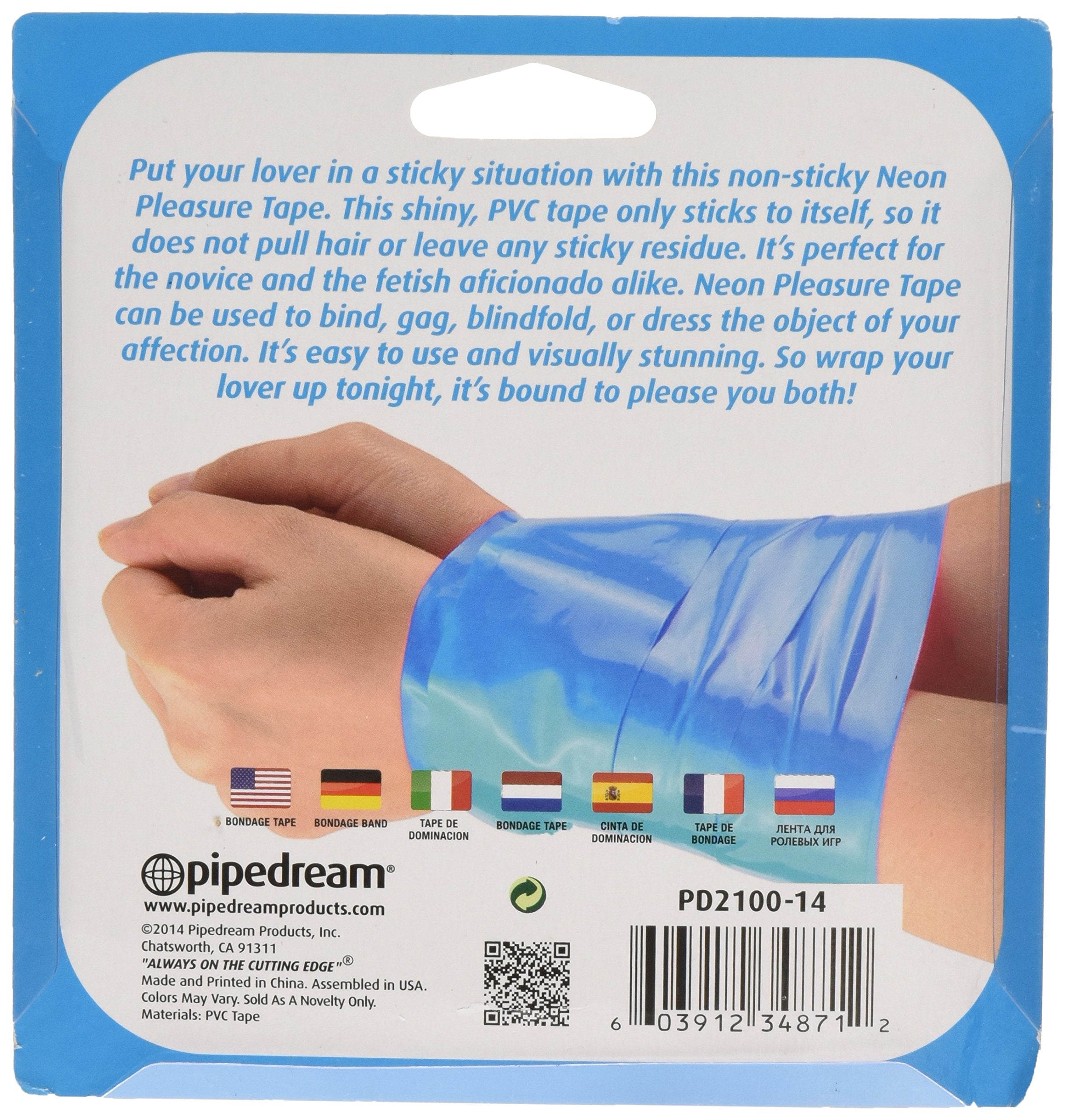 Pipedream Neon Bondage Tape, Blue