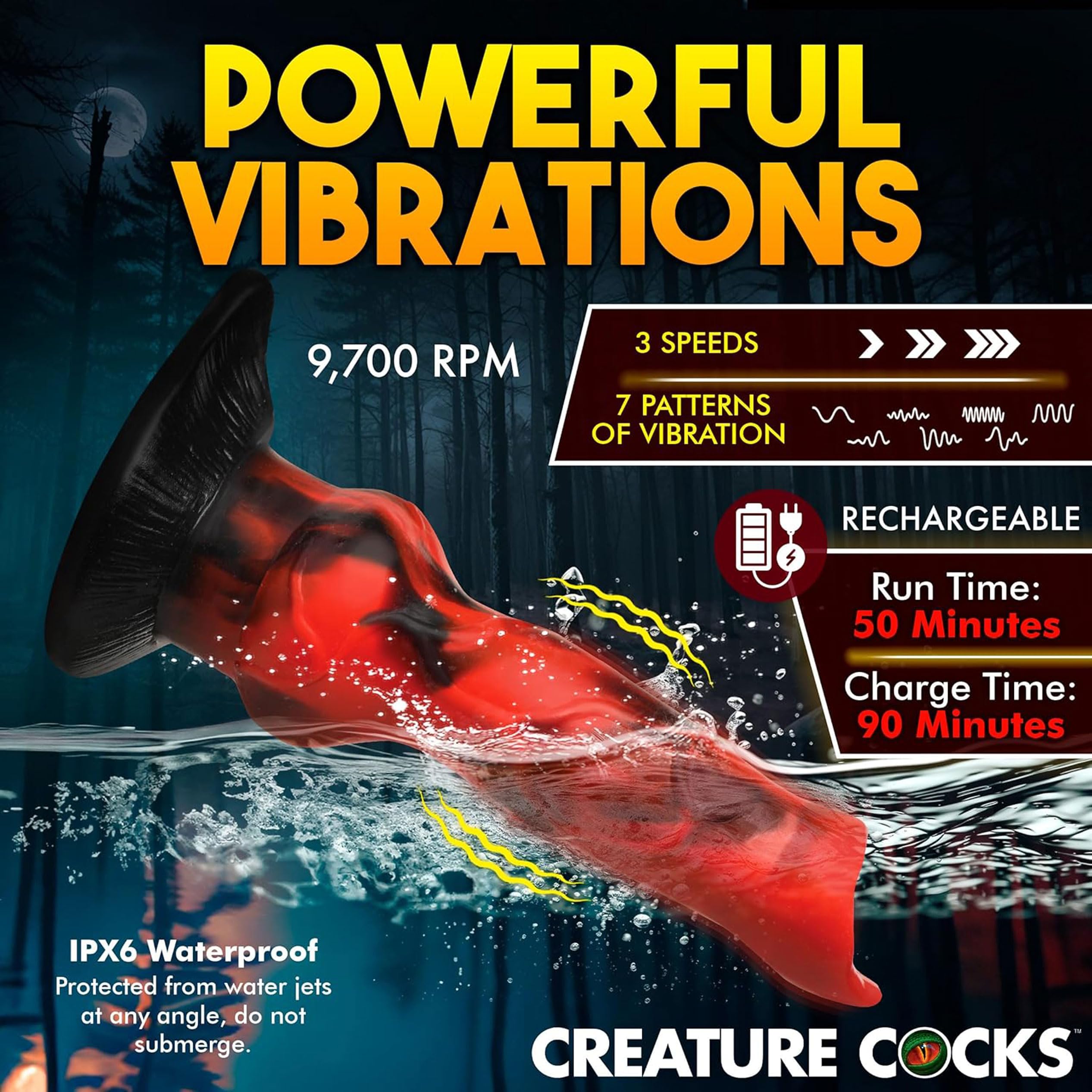 Creature Cocks Vibra Beast Vib Sil Dildo