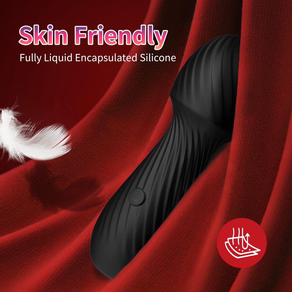 Mini Vibrator Wand, Sex Wand Vibrator Handheld Massager, Full Silicone Vibrator Women Sex Toys for Nipple Clitoral Stimulation,A