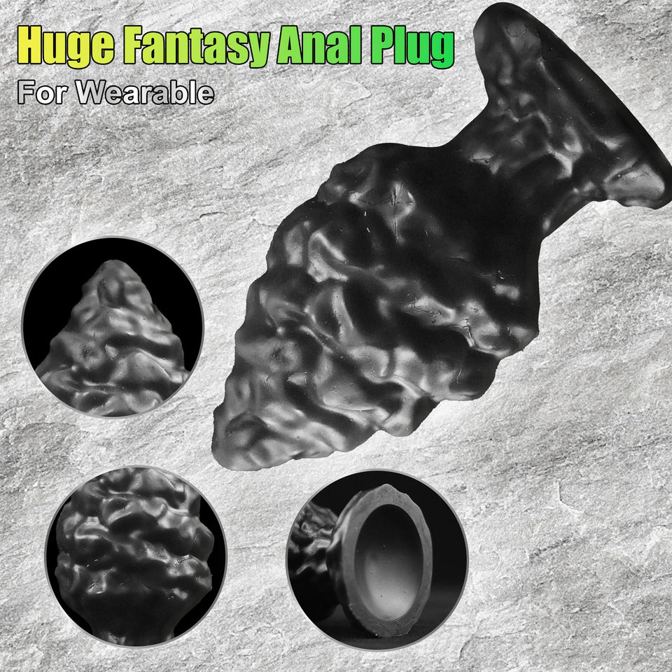 Large Silicone Anal Strecher Butt Plug, Fantasy Anal Plug with Suction Cup, Huge Buttplug Prostate Massage, Anal Dilator Trainin