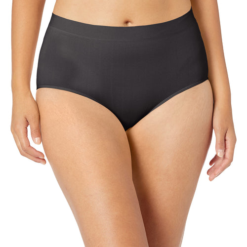 Bali Womens Seamless Panties, Smoothing Brief Underwear for Women, Full-Coverage Stretch Microfiber Briefs (Colors May Vary), B