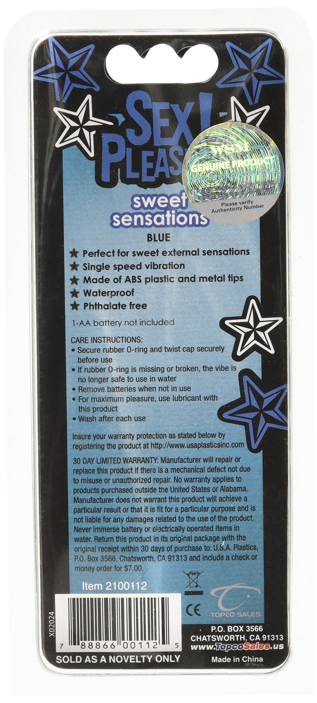 Sex Please! Sweet Sensations Vibe, Blue