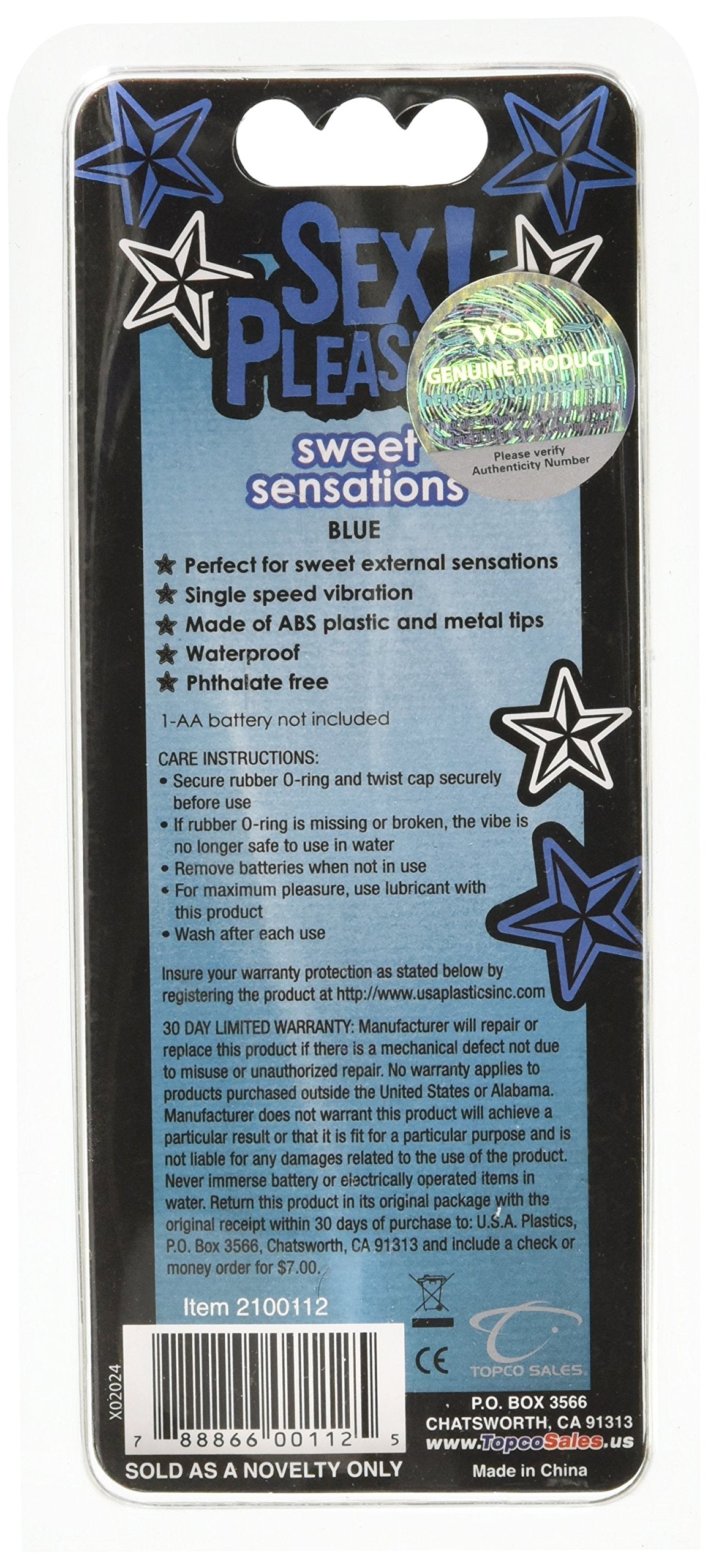 Sex Please! Sweet Sensations Vibe, Blue