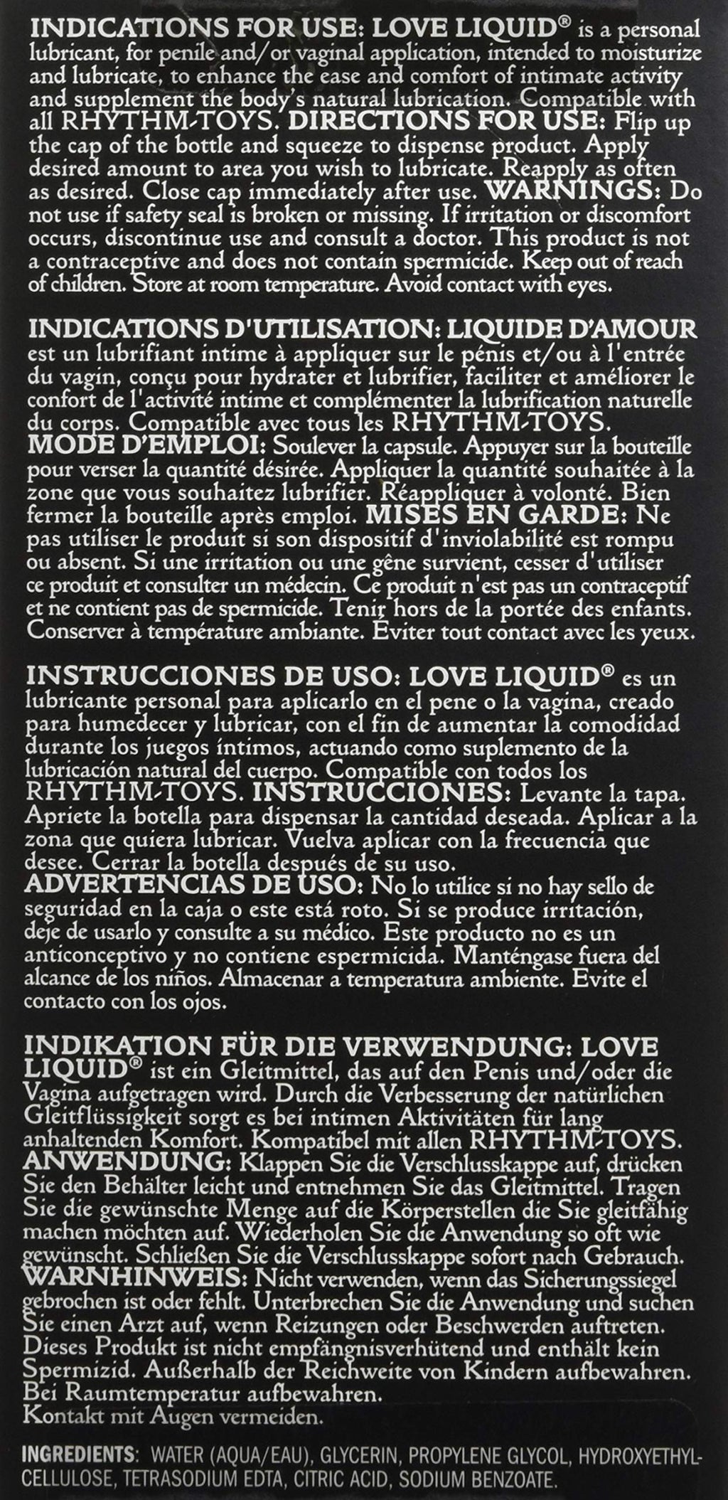 Kama Sutra Premium Sensual Lubricant, Classic Love Liquid, Unscented, Water-Based, Men, Women, Couples, Latex-Condom-Safe, Non-s