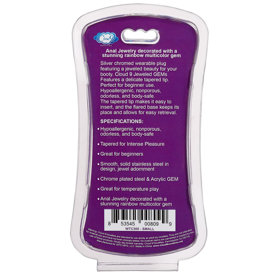 Cloud 9 Novelties Cloud 9 Novelties Gems Silver Chromed Anal Plug, Small