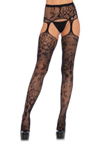 Floral Lace Stockings With Att