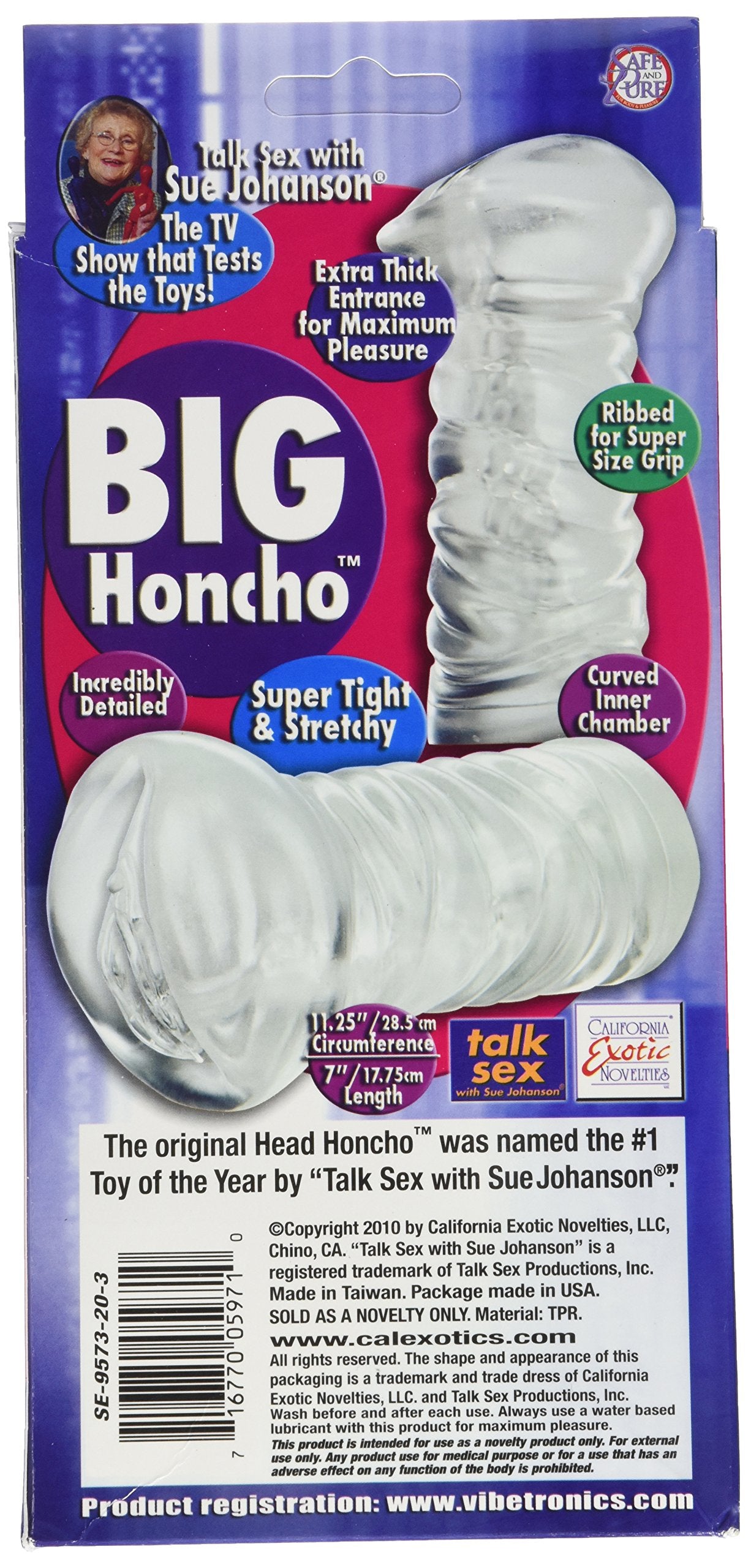 California Exotic Novelties Sue Johansons Big Honcho, Clear