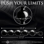 Master Series Black Baller Anal Beads Dildo, Long Black Adult Toys for Men, Women, and Couples, with Pull Ring, Easy to Clean an