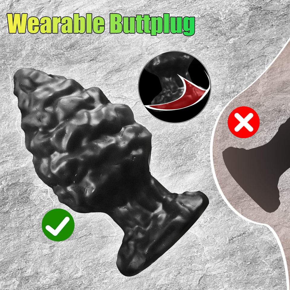 Large Silicone Anal Strecher Butt Plug, Fantasy Anal Plug with Suction Cup, Huge Buttplug Prostate Massage, Anal Dilator Trainin
