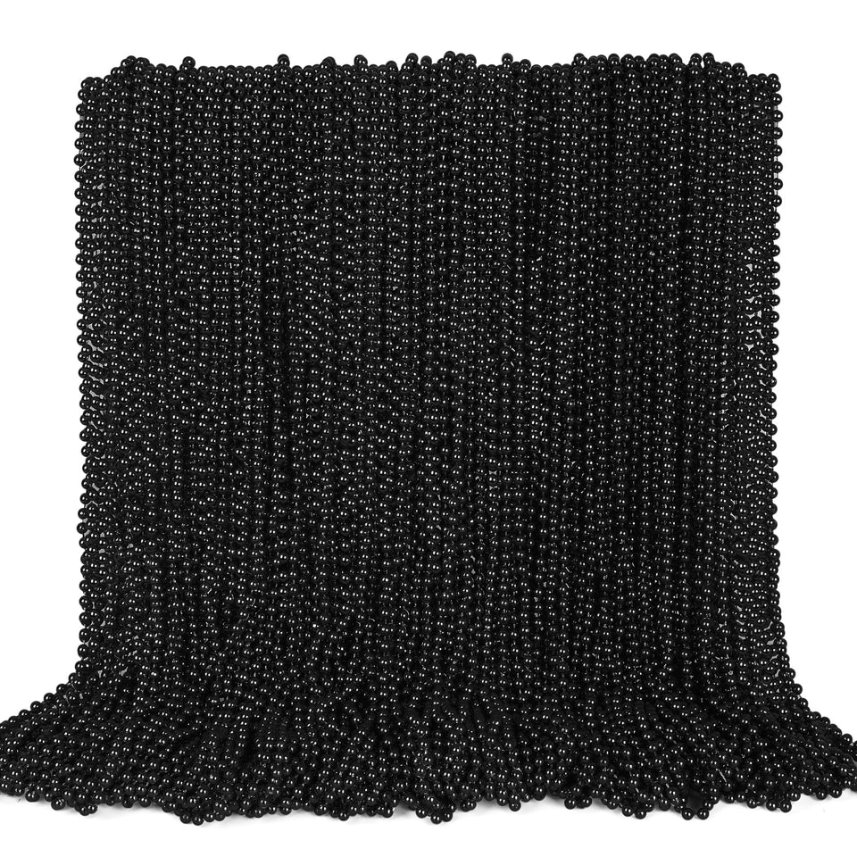 Bead Necklace, 120PCS New Years Eve Black Necklaces Stuff Accessories, 33 Mardi Gras Beads Necklace Costume Bulk, Festival Parad