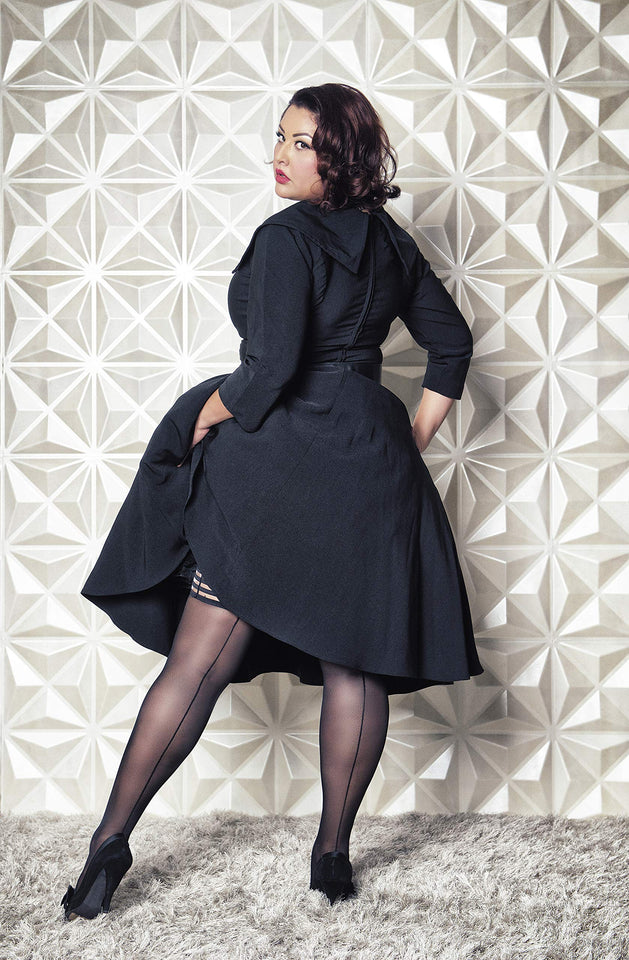 Kixies Lois Black With Back Seam Size D