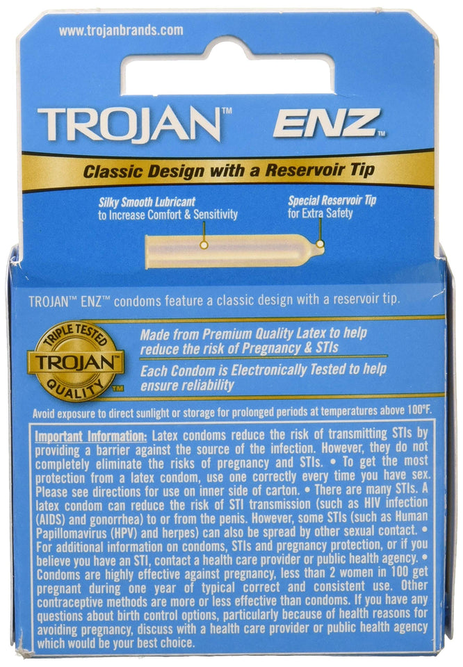 Trojan Enz Lubricated Latex Condoms 0.04 Lb