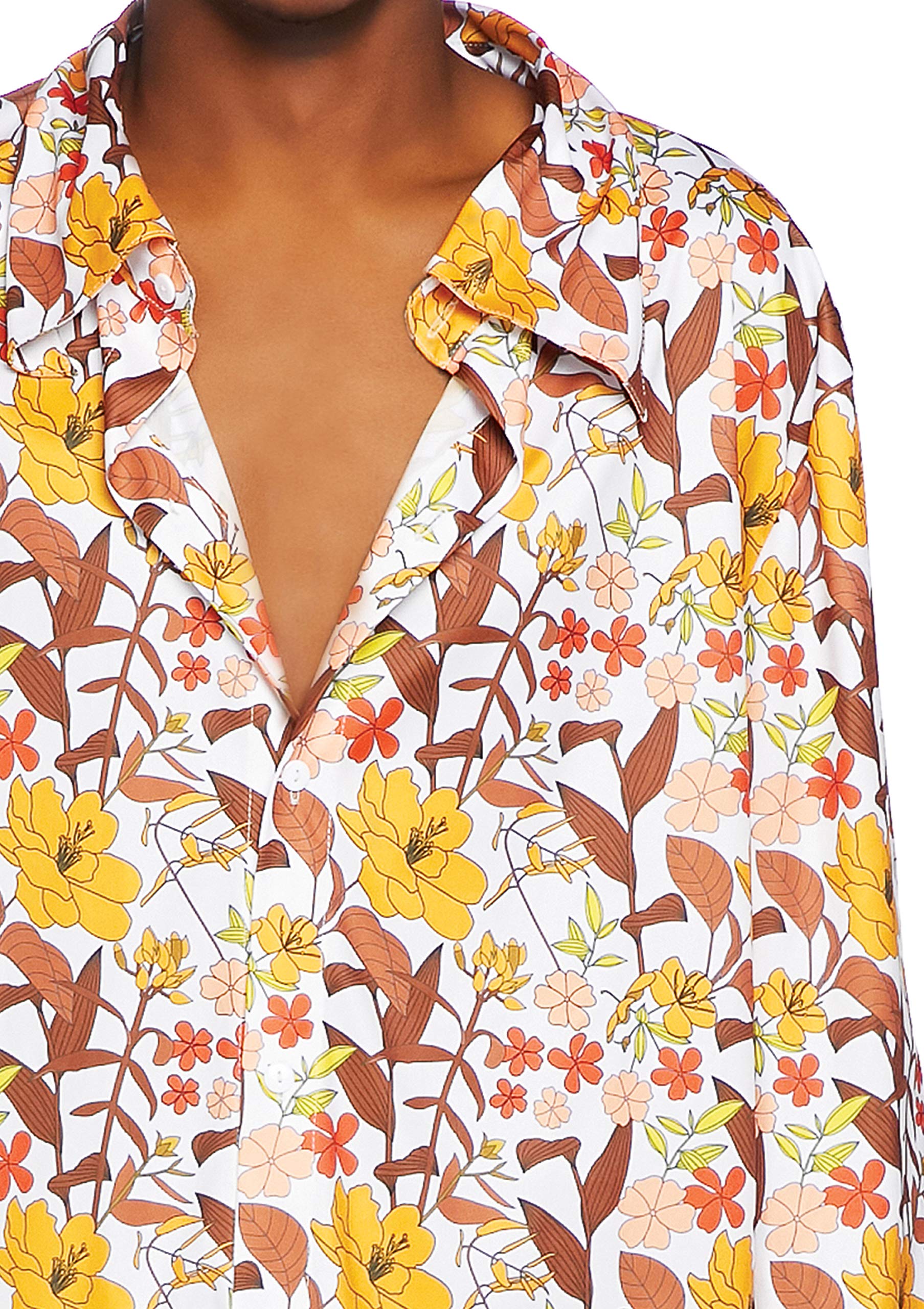 Leg Avenue Mens 70S Floral Shirt. Multicolor Color