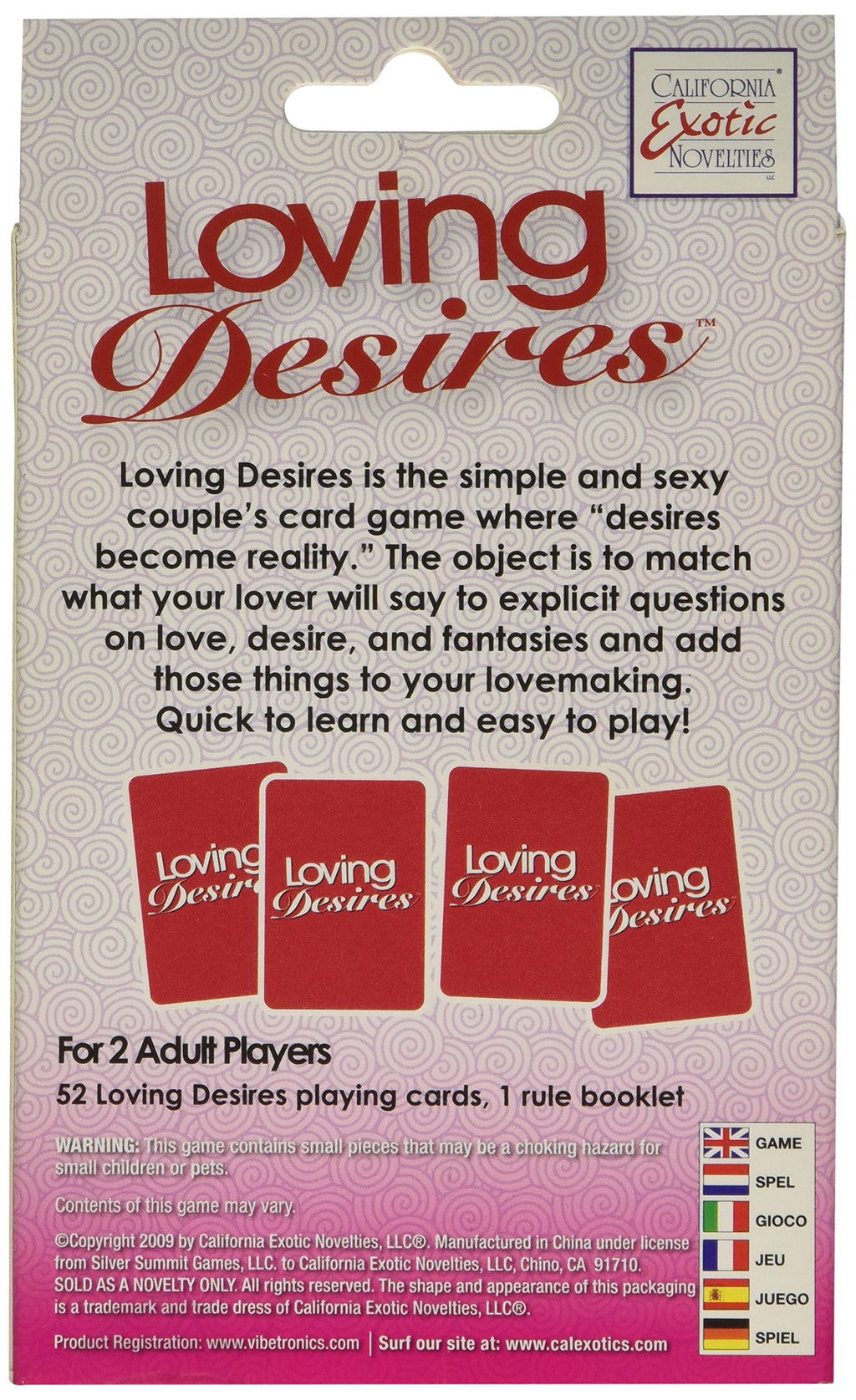California Exotic Novelties Loving Desires Game