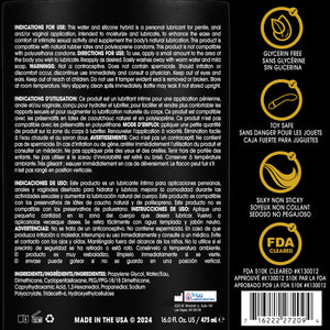 Wet Gold Hybrid Silicone and Water-Based Lubricant | Long-Lasting Performance, Premium Formula | pH-Balanced, Hypoallergenic, Gl
