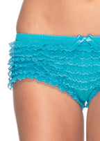 Micromesh Lace Ruffle Tanga Short O/S Pink