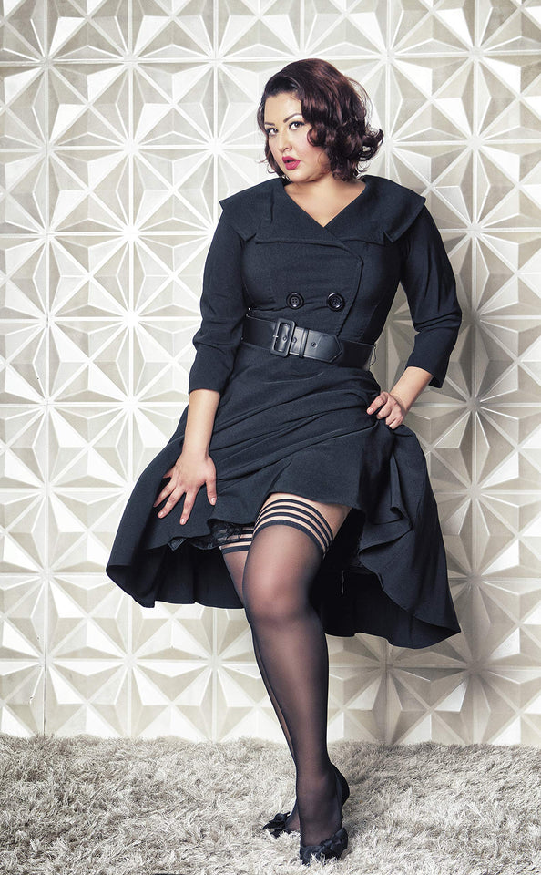 Kixies Lois Black With Back Seam Size C