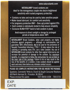 Trojan Naturalamb Condom Lubricated Natural Skin, 3 Count, Pack of 2