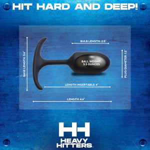 Premium Silicone Weighted Anal Plug - Small Black