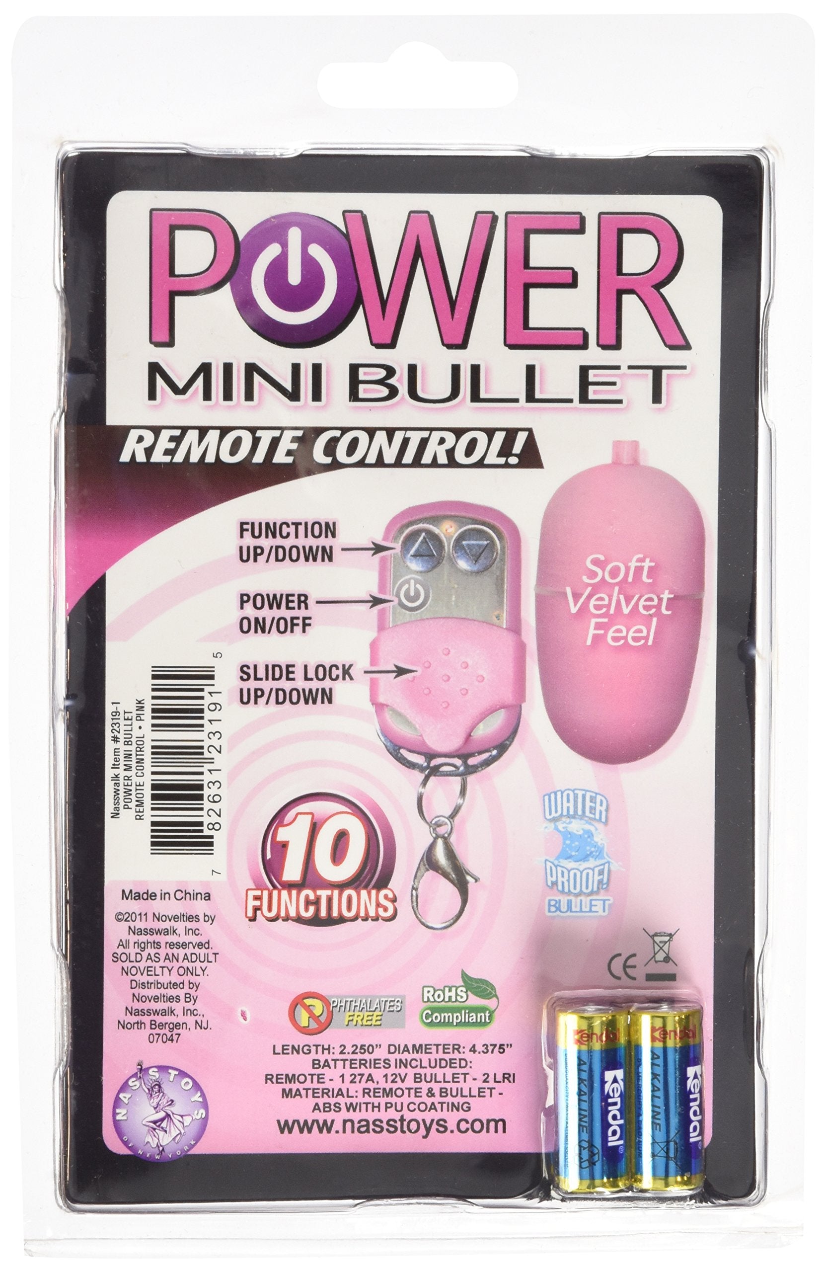 Novelties By Nasswalk Power Mini Bullet With Remote, Pink