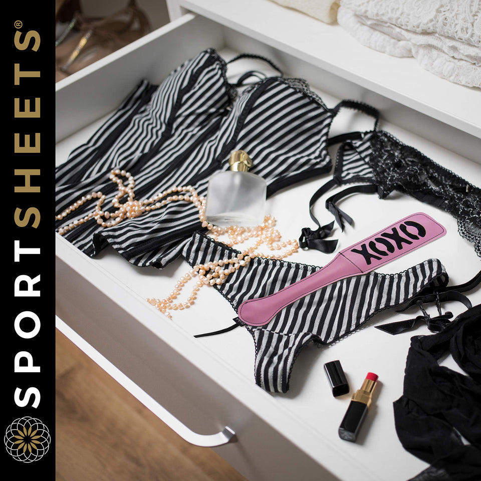 Sex & Mischief Blush Xoxo Pink/Black Paddle