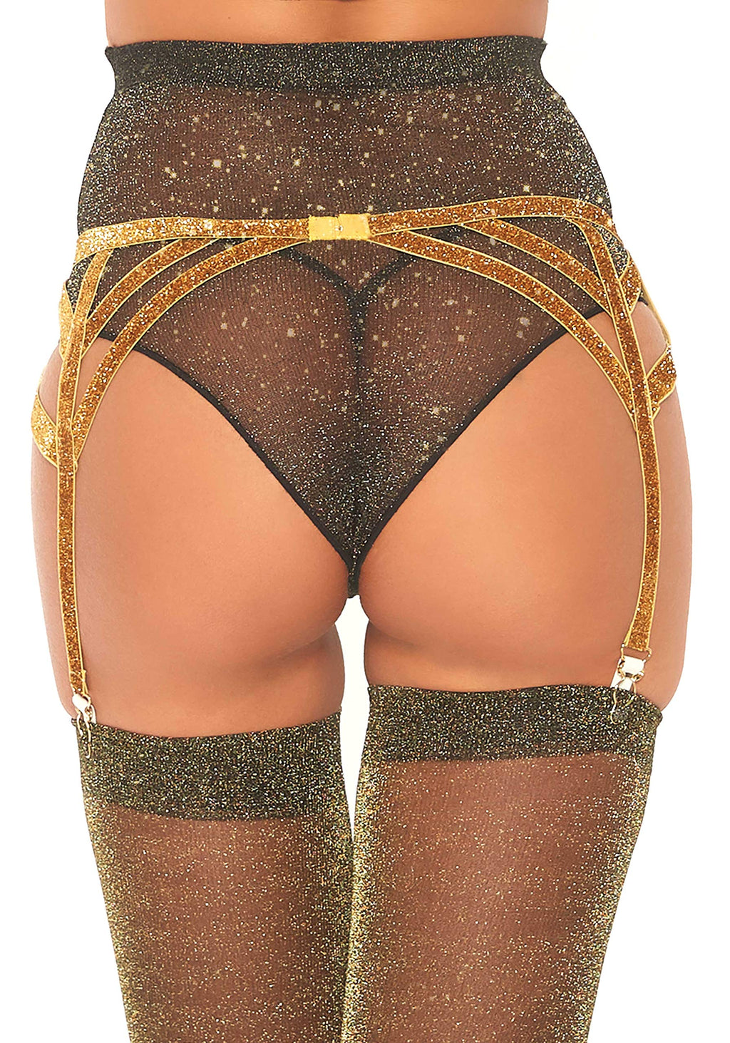 Leg Avenue Shimmer Lurex Elastic Garter B Gold Color