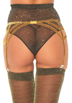 Leg Avenue Shimmer Lurex Elastic Garter B Gold Color