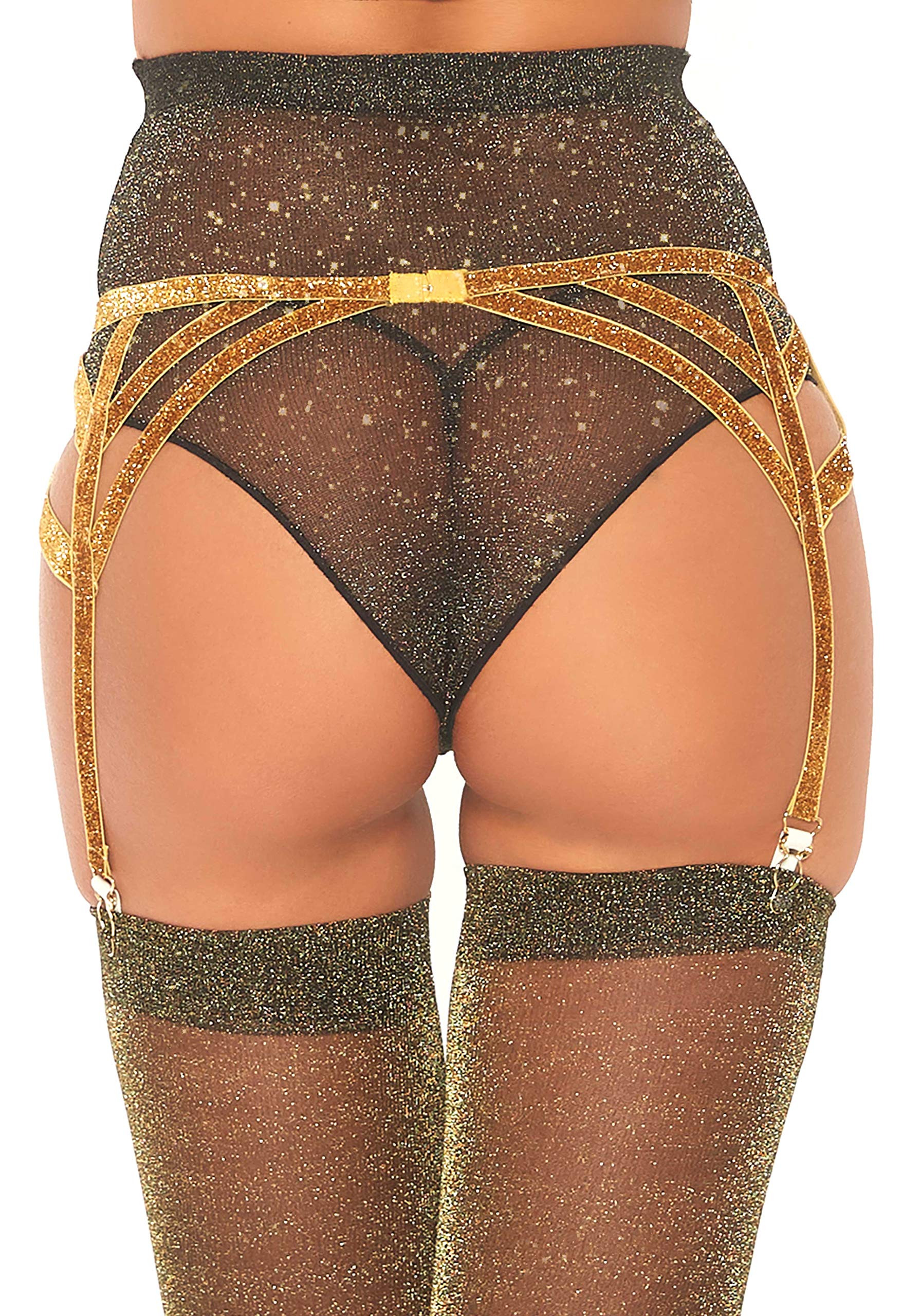 Leg Avenue Shimmer Lurex Elastic Garter B Gold Color