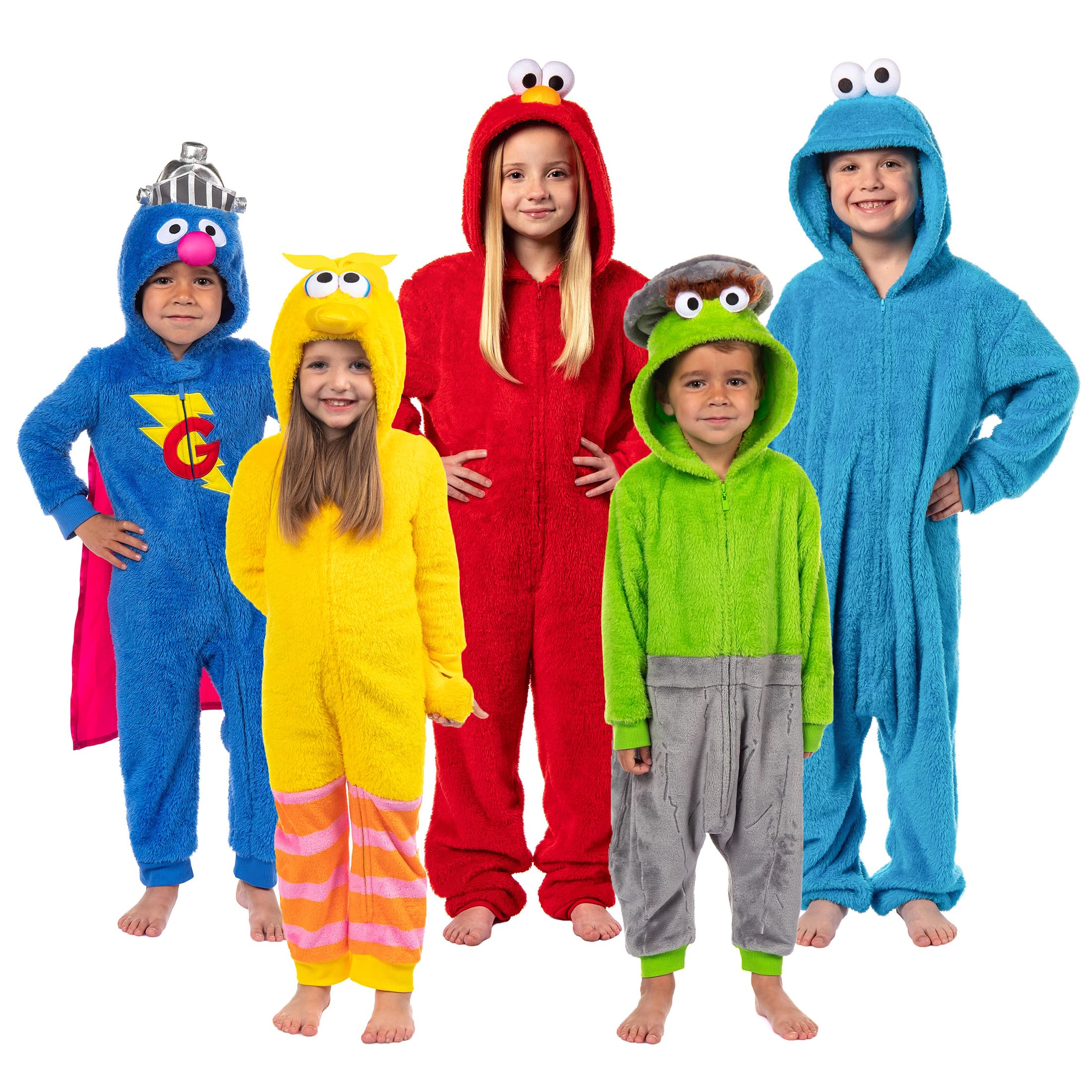 Sesame Street Union Suit Boys Toddler Super Grover Costume Pajama Outfit (Super Grover, 4T)