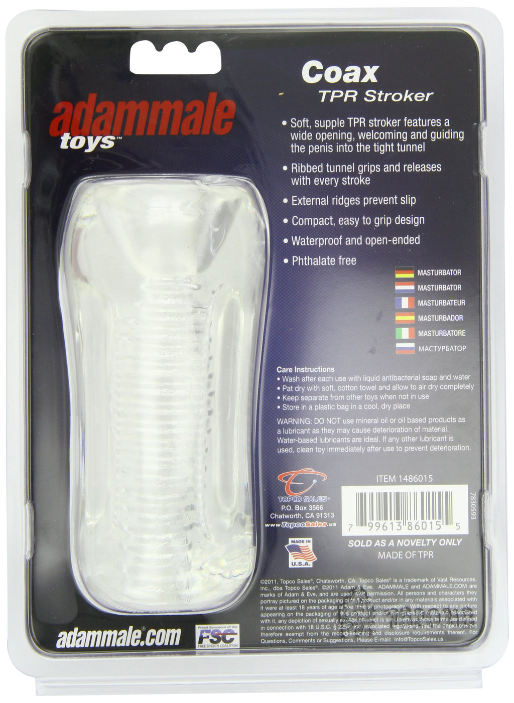 Topco Sales Adammale Coax Tpr Stroker
