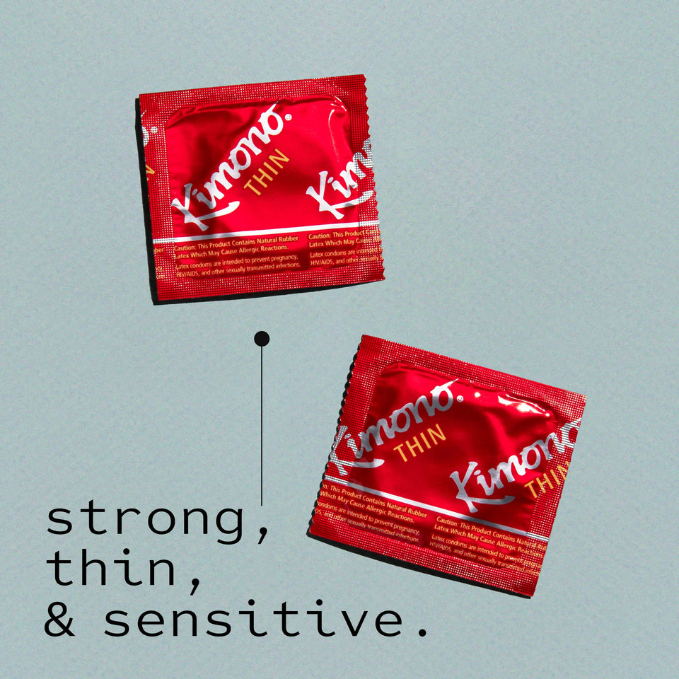 Kimono Thin Condoms I Snug Fit I 5X Tested, Stronger, Reliable I Up To 20% Thinner Than Regular Condoms I Made With Premium Natural Latex I 12 Count