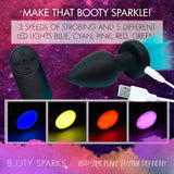 7X Light Up Rechargeable Anal Plug - Medium Black