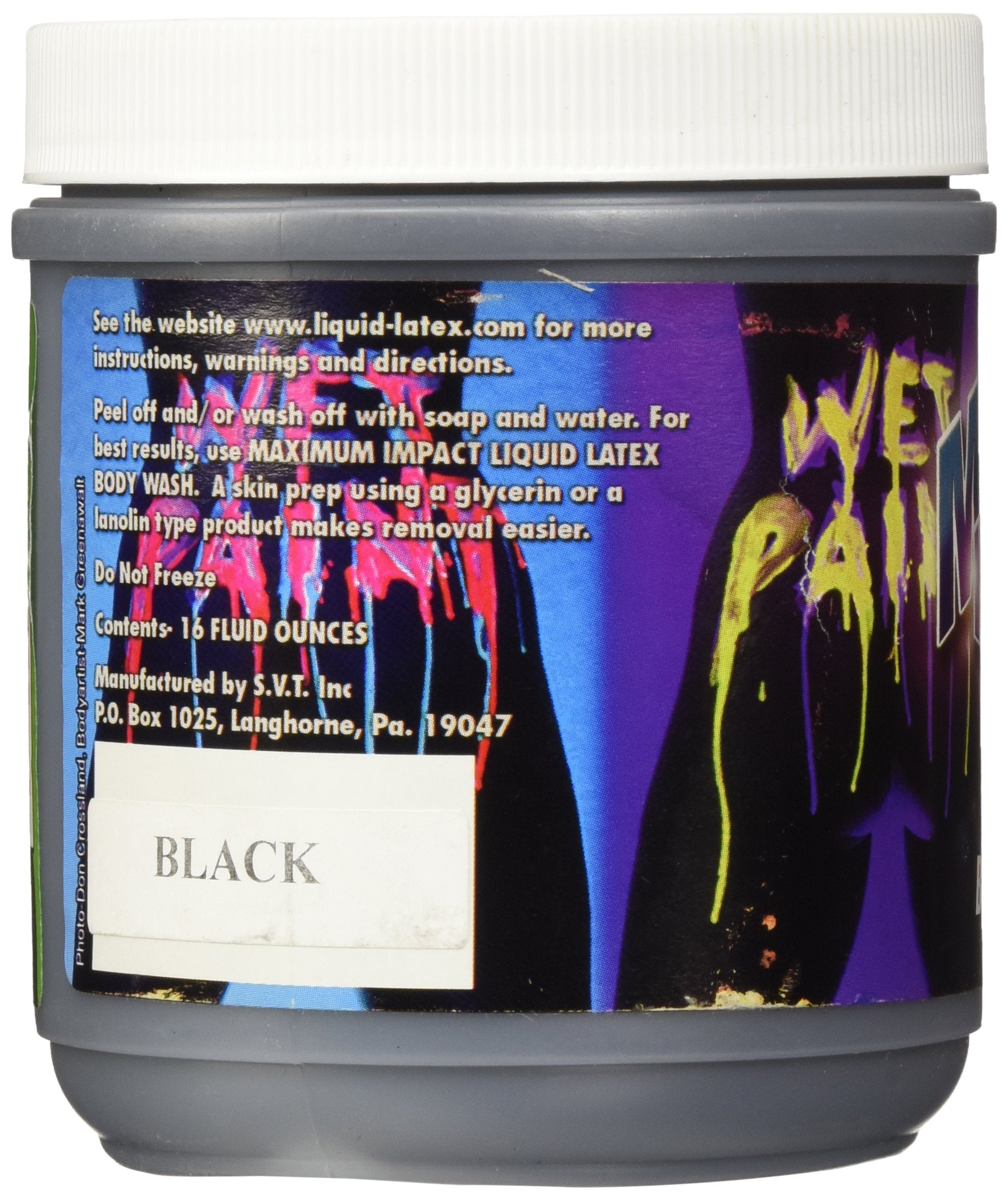 Liquid Latex Body Paint Solid Black 16Oz