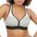 Champion womens The Curvy Sports Bra, Oxford Gray Heather/White/Black, Large US