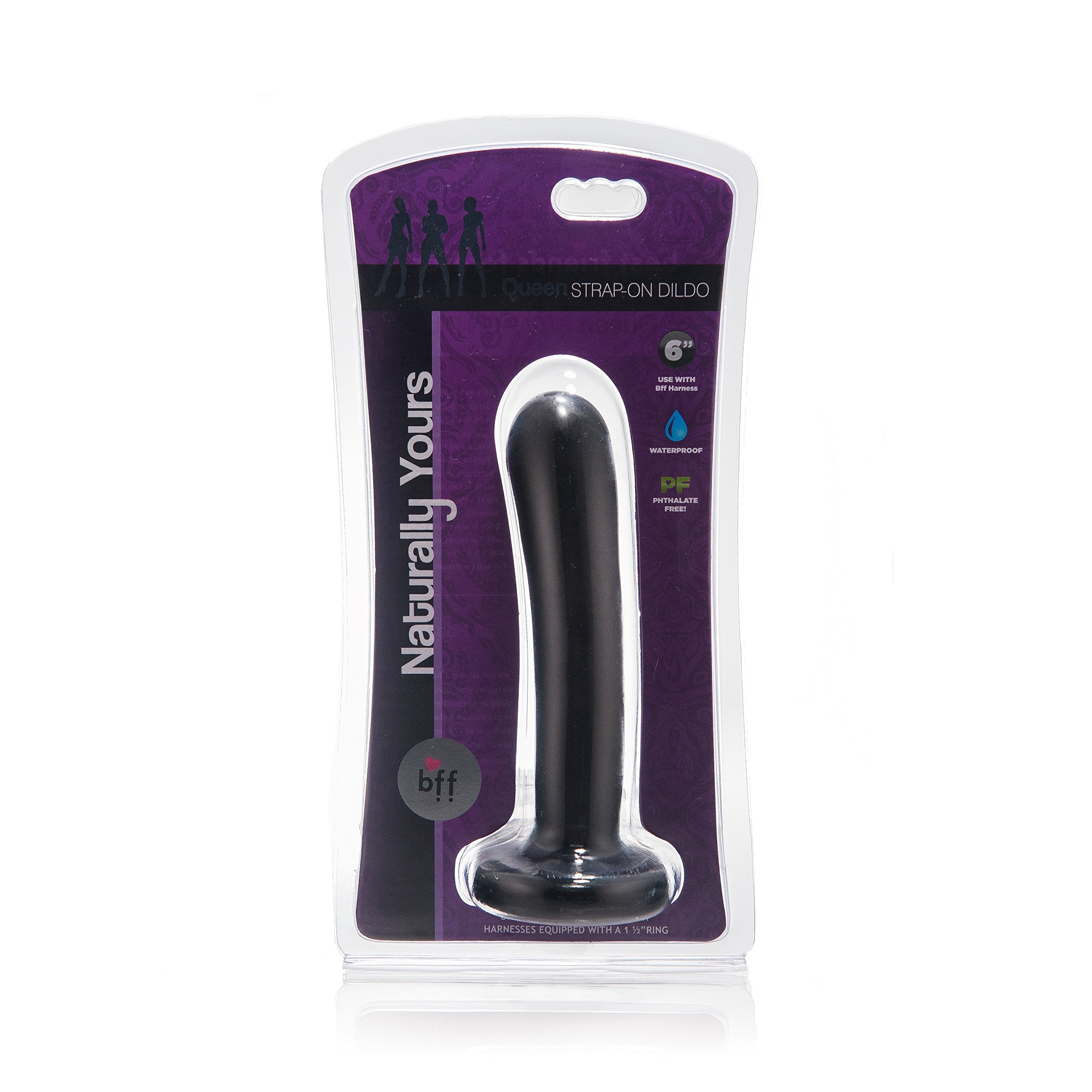 Best Friends Forever Queen Dildo, Black, 6 Inch